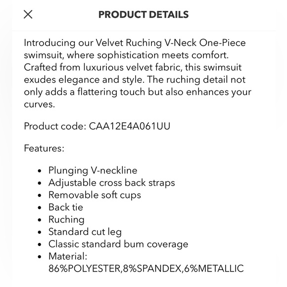 Sapphire one piece swimsuit - Picture 6 of 7